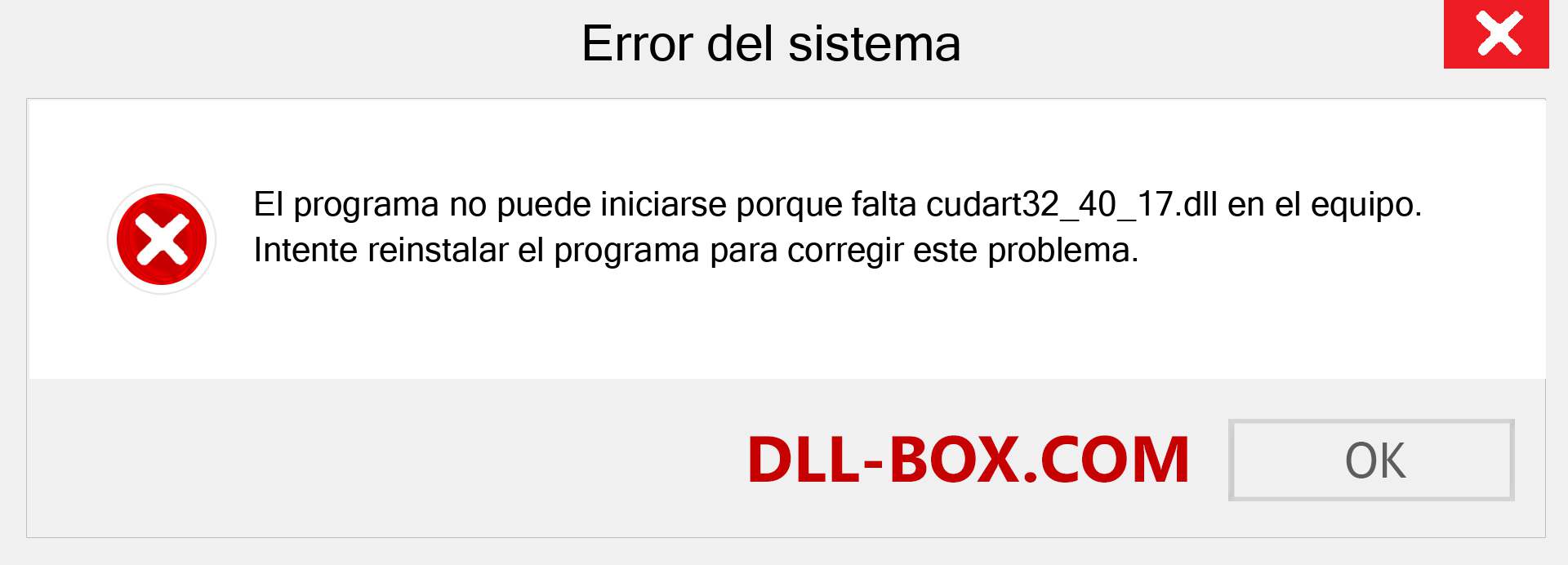 ¿Falta el archivo cudart32_40_17.dll ?. Descargar para Windows 7, 8, 10 - Corregir cudart32_40_17 dll Missing Error en Windows, fotos, imágenes